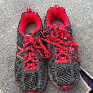 New Balance Black and Red Athletic Sneakers